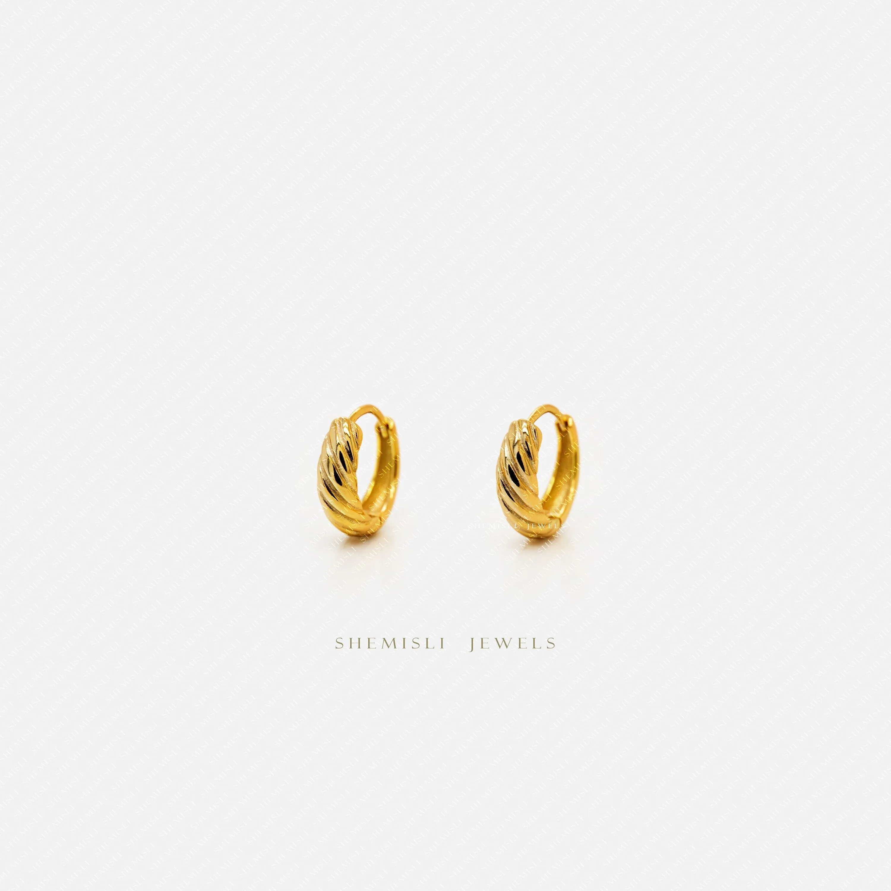 Twisted Hoops, Unisex, Gold, Silver SHEMISLI SH315