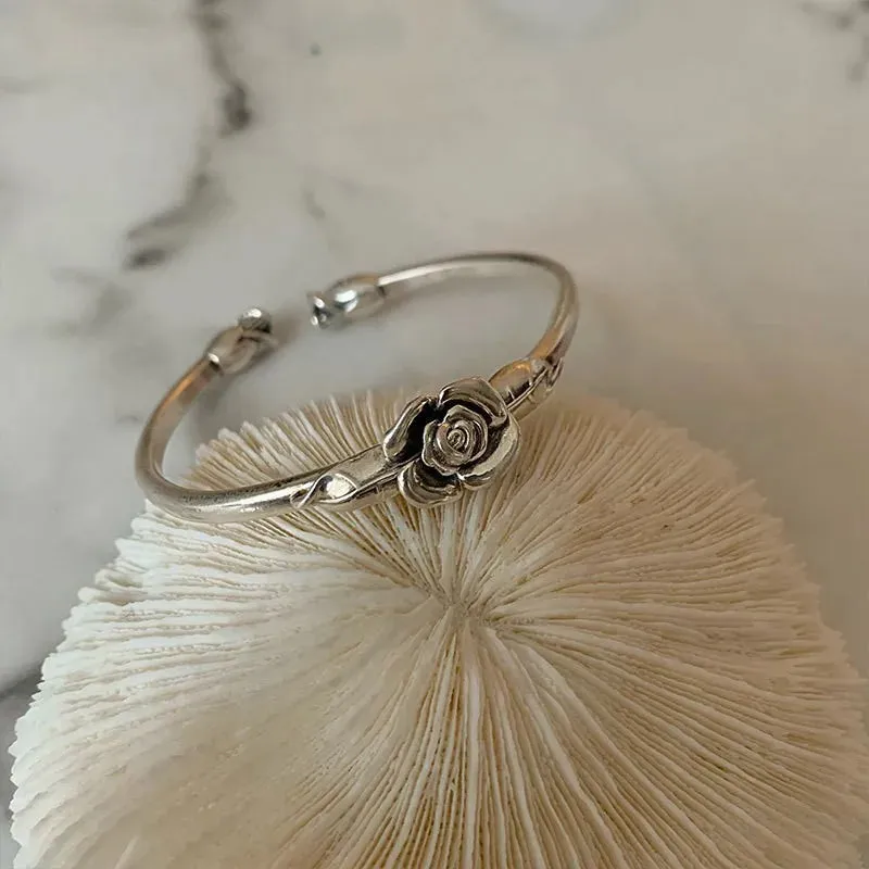 VENTFILLE 925 Sterling Silver Thai Silver Bracelet for Women Vintage Geometric Heart Love Lucky Punk Jewelry 2023 New Dropship