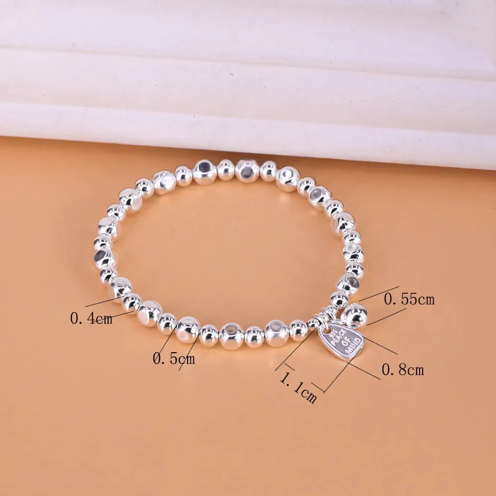 VENTFILLE 925 Sterling Silver Thai Silver Bracelet for Women Vintage Geometric Heart Love Lucky Punk Jewelry 2023 New Dropship