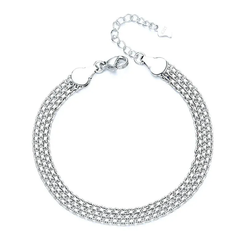 VENTFILLE 925 Sterling Silver Thai Silver Bracelet for Women Vintage Geometric Heart Love Lucky Punk Jewelry 2023 New Dropship