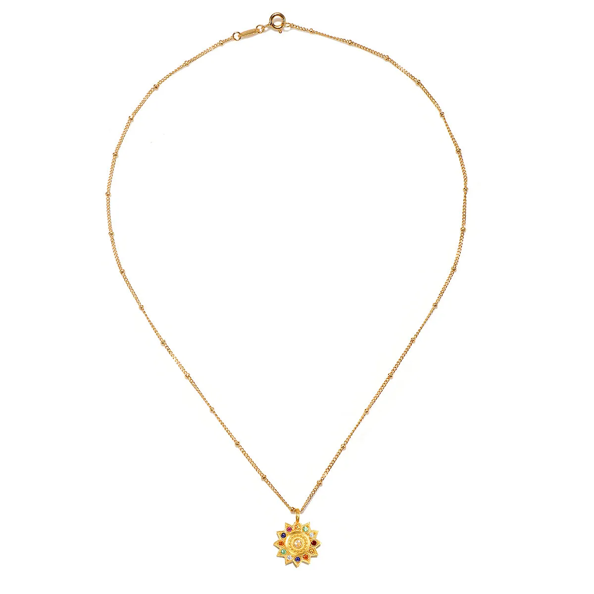 Vibrant Self Multi Stone Lotus Necklace