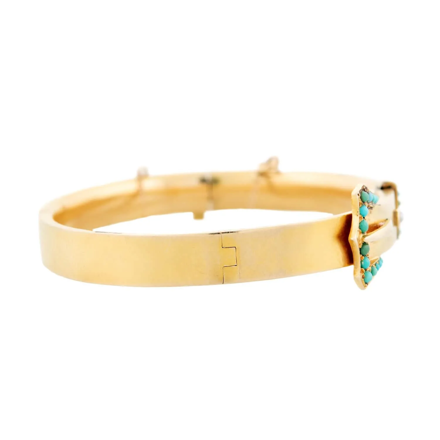 Victorian 14k Turquoise Buckle Bracelet