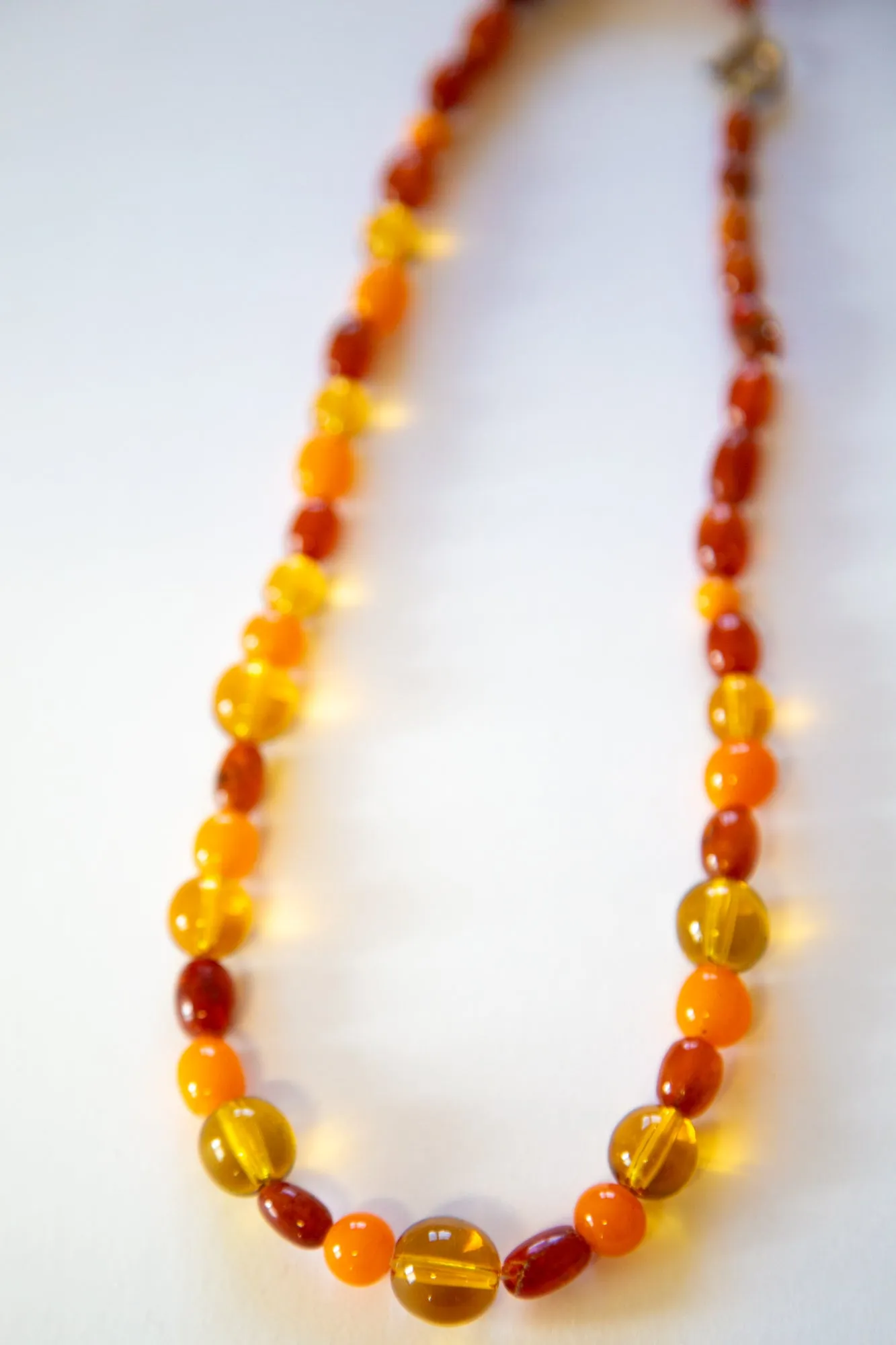 Vintage 1940s Amber and Glass Necklace