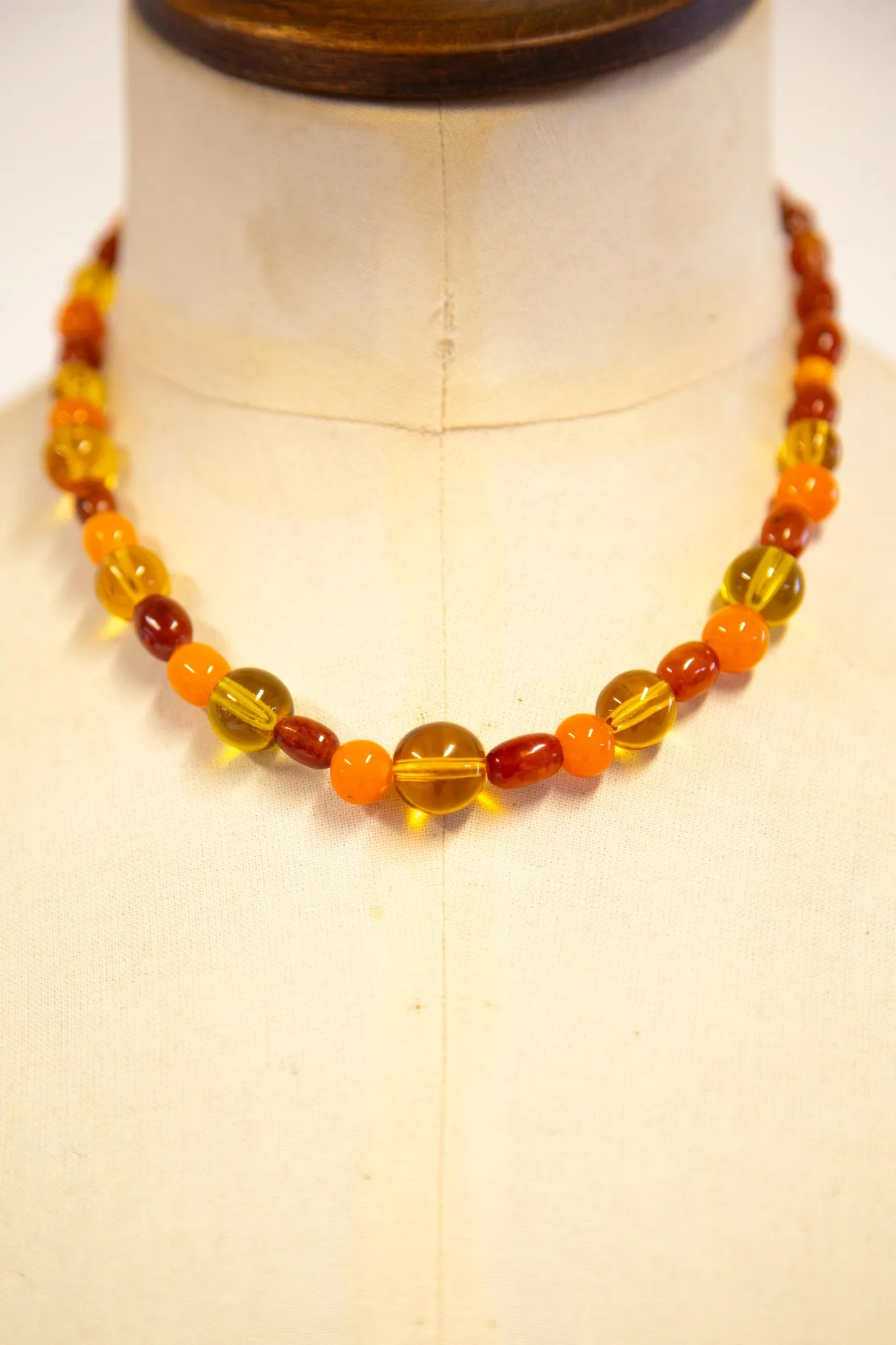 Vintage 1940s Amber and Glass Necklace