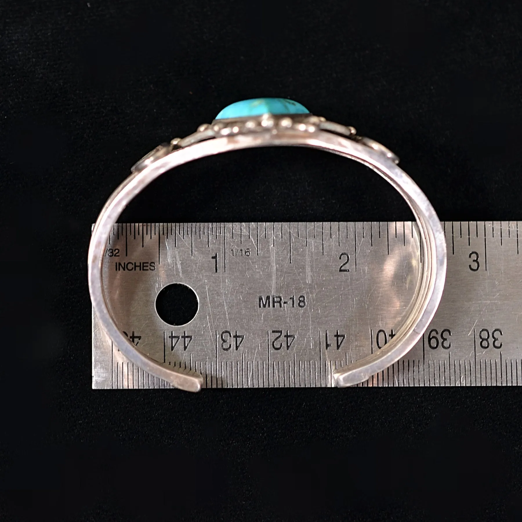 Vintage 1940s Silver Turquoise Navajo Bracelet 42.8 Grams