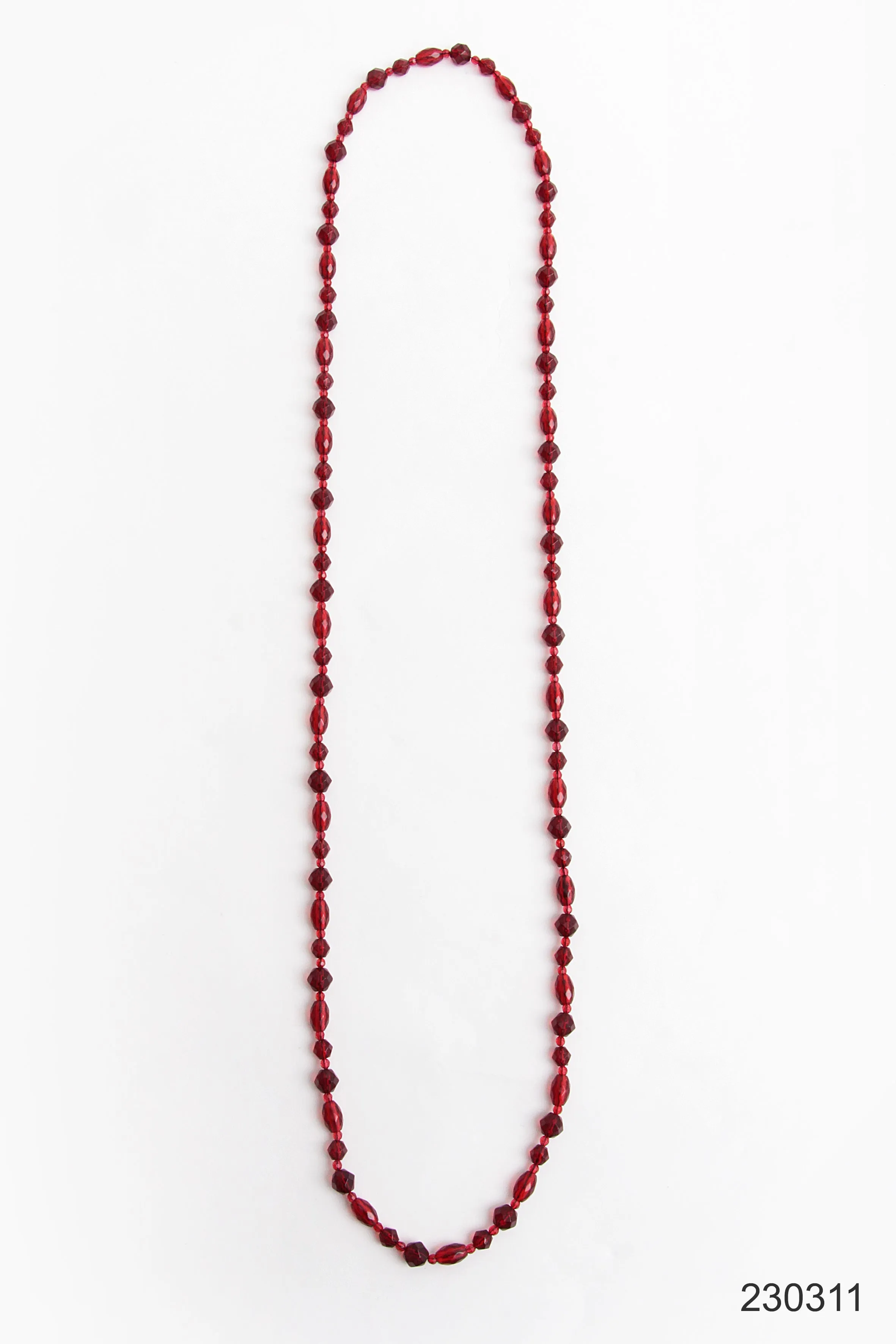 Vintage Red Long Amber Necklace, 1960