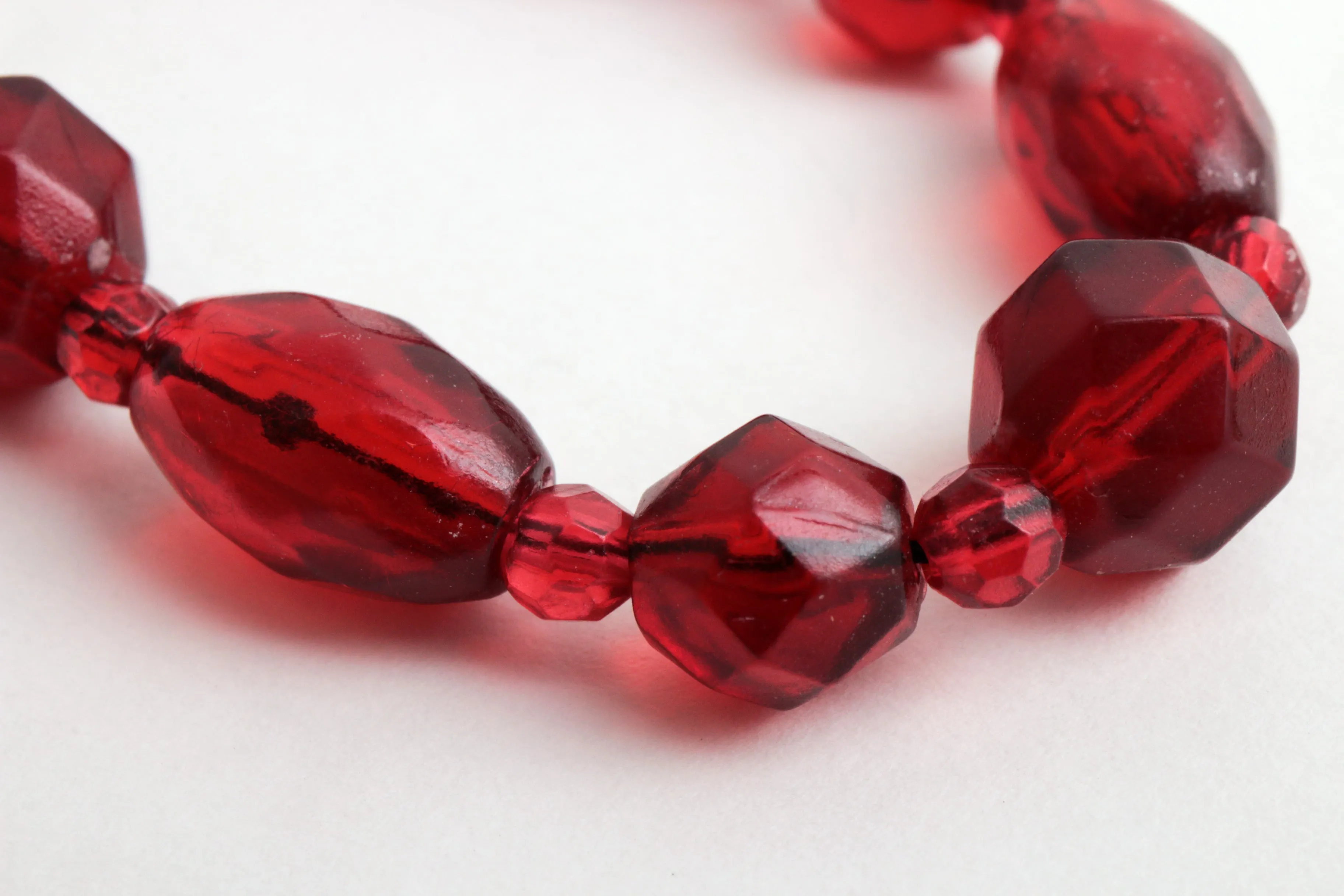 Vintage Red Long Amber Necklace, 1960