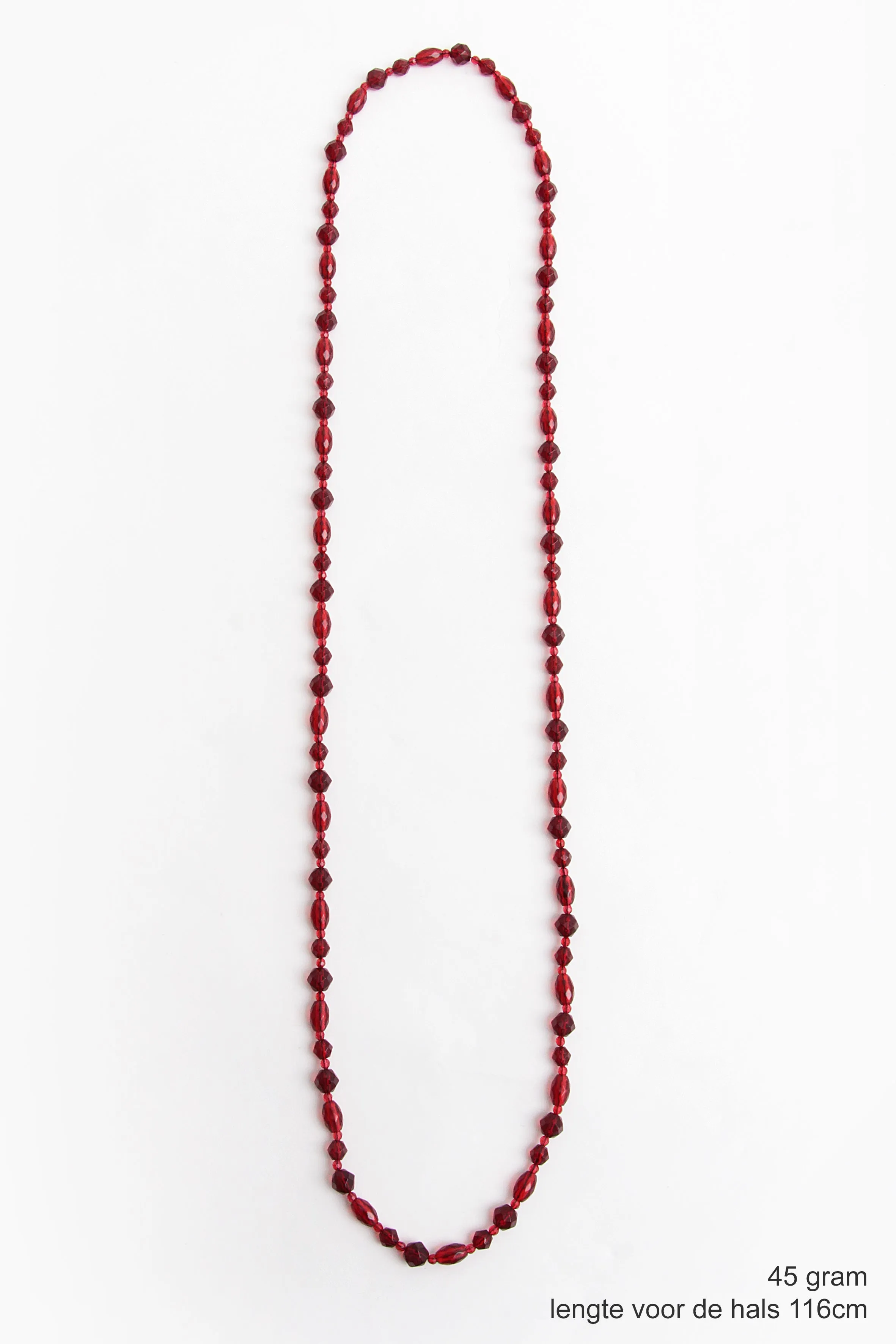 Vintage Red Long Amber Necklace, 1960