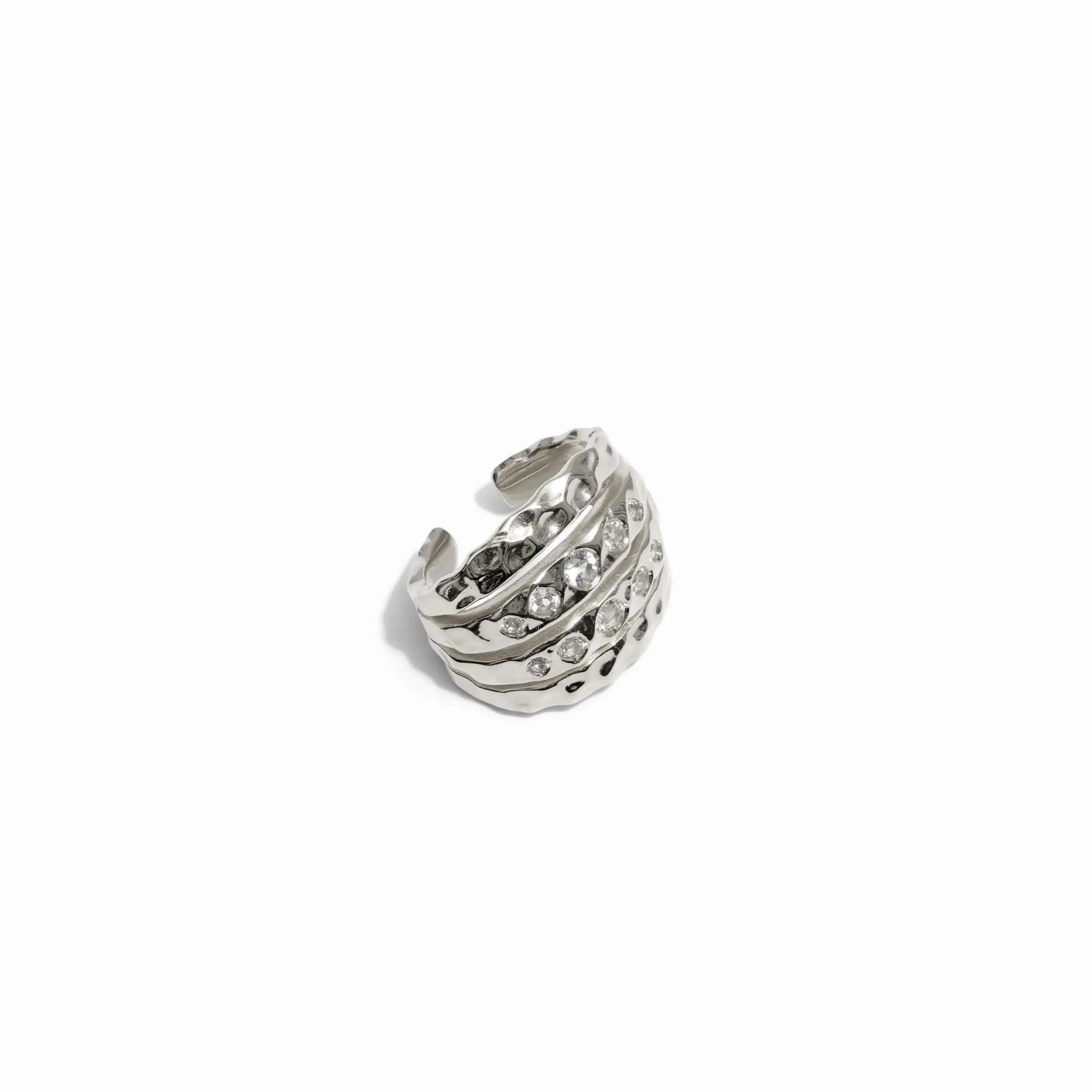 White Topaz Coral Ear Cuff