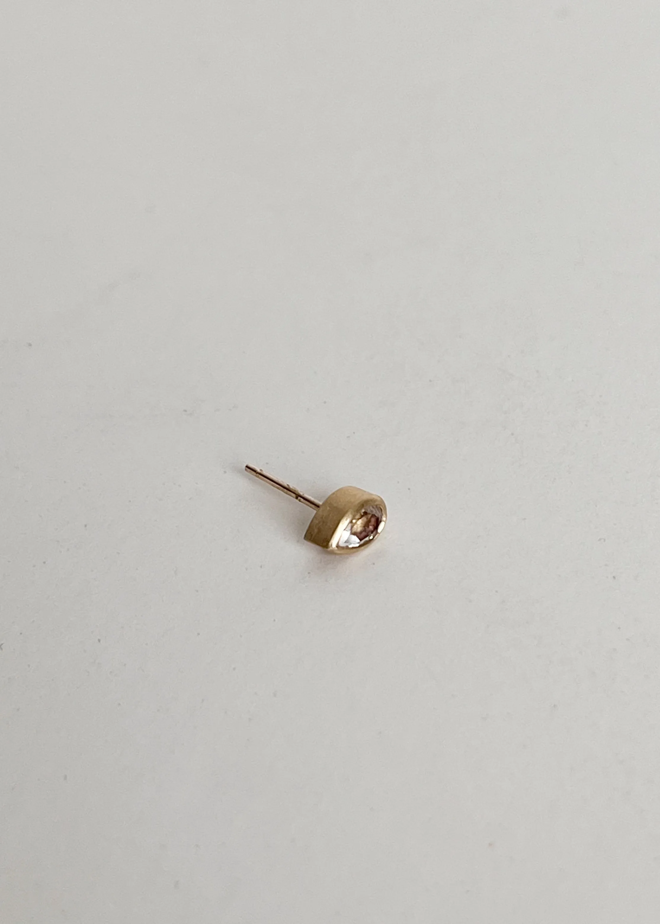White Topaz Pear Stud (14k Single)