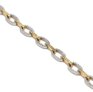 Yellow and White Diamond Chain Bracelet