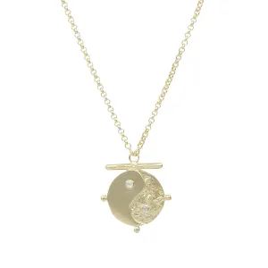 Yin Yang Gold Moonstone Necklace